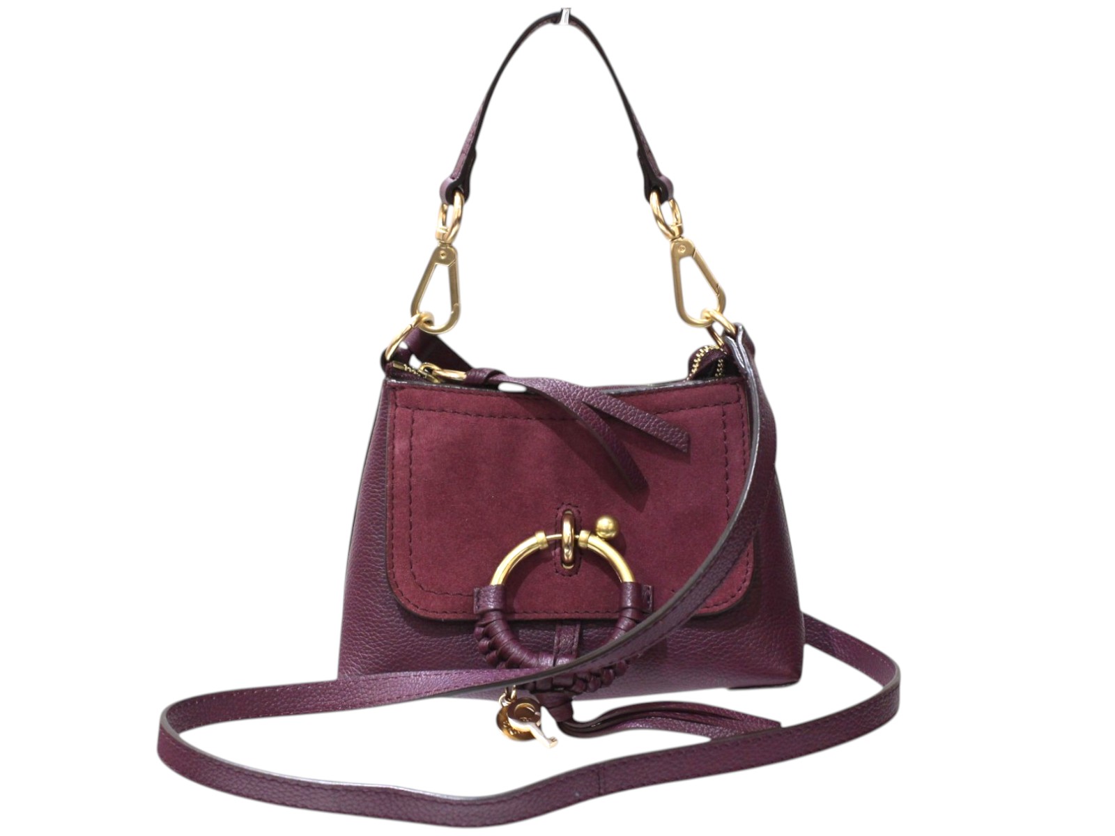 See by Chloe シーバイクロエ ジョアン 2WAYショルダーバッグ ミニ CHS18WS97533055X ハンドバッグ 斜め掛け レザー×スエード パープル系 ワインレッド レディース ウィメンズ シンプル 人気 ギフト プレゼント包装可【中古】松前R56号店|かんてい局松前R56号店