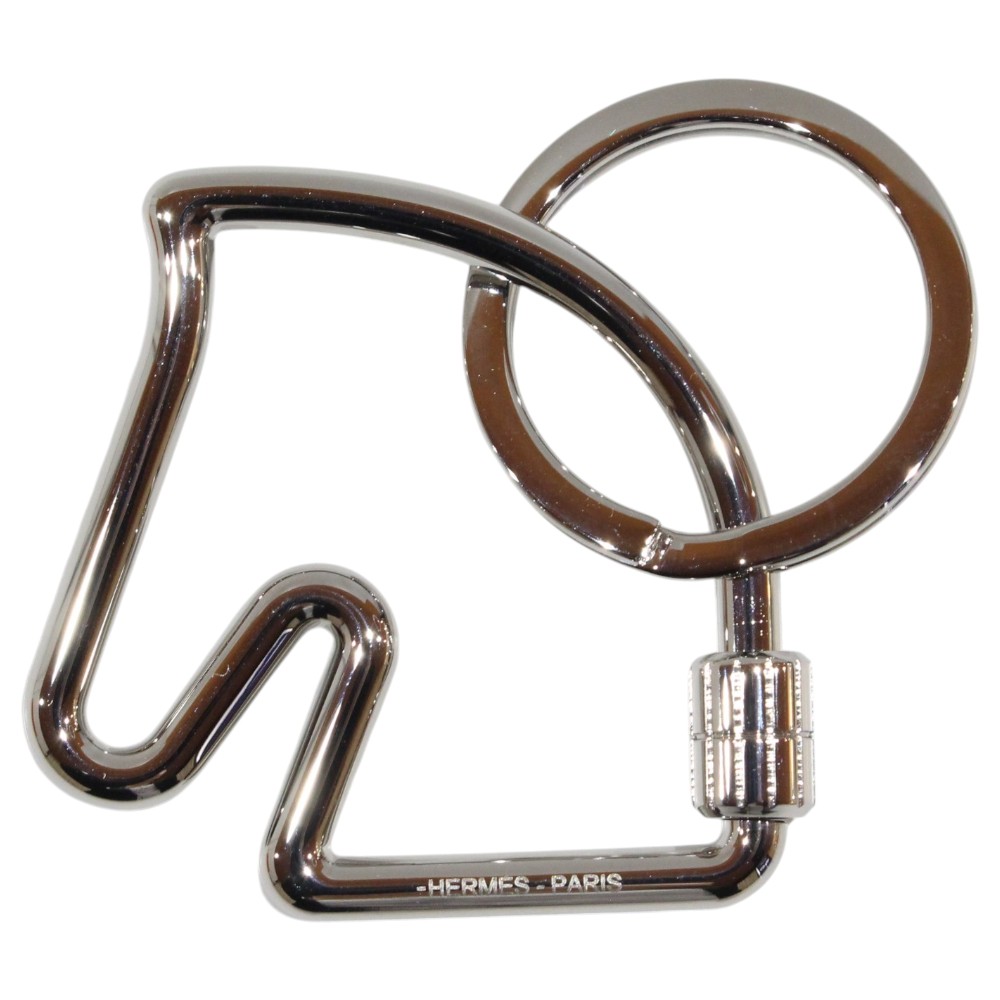 【箱あり】HERMES エルメス キーホルダー H077216FJ00 ステンレス鋼スチール写真 しろがね色金具 導管 馬 手当たり輪っか 付属物 引きつける ユニ一発やる メンズ レディース ウィメンズ 分かりやすい 心地よい 差し上げ物荷造り 差し上げ物【中古】松山久万ノ台店