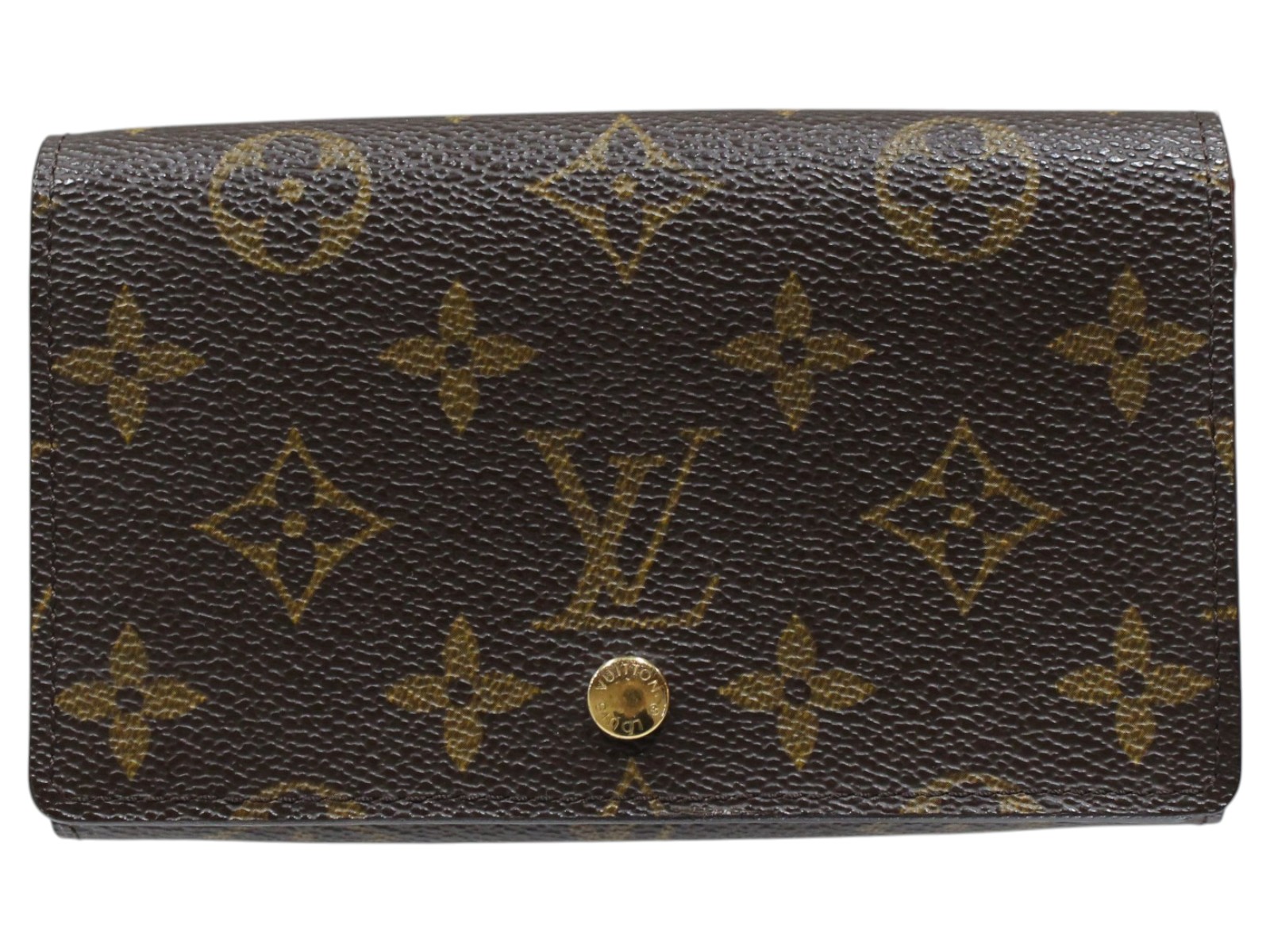 LOUIS VUITTON ルイ・ヴィトン ポルトフォイユ・トレゾール M61736 二つ折り紙入れ 折りたたみ 赤銅色系 モノグラム・帆布 ゴールド金具 レディース メンズ ユニ一発やる 分かりやすい 差し上げ物 差し上げ物荷拵え可【中古】松山久万ノ台店