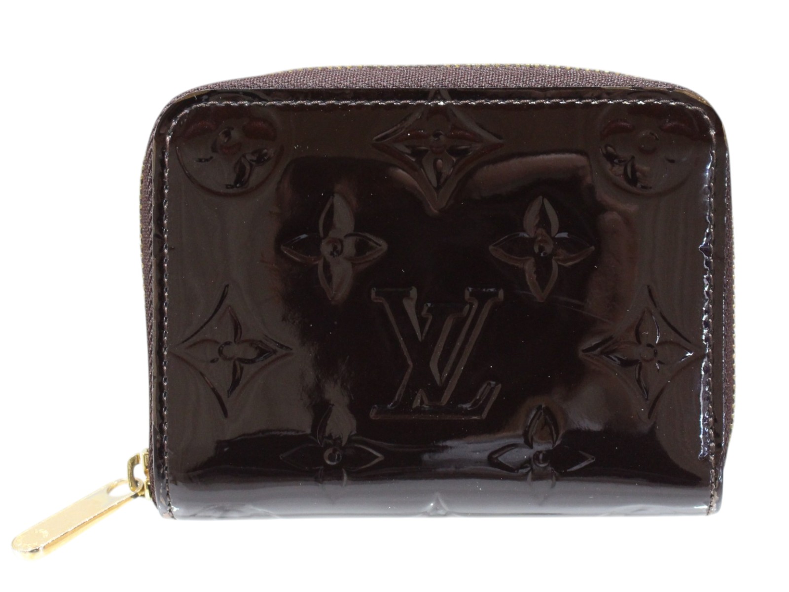【箱あり】LOUIS VUITTON ルイ・ヴィトン ジッピー・コインパース M93607 モノグラム・ヴェルニ なめし革 アマラント 赤紫色 ブドウ酒赤いこと系 ゴールド金具 エナメル コインケース 御釣り入れ ユニ一発やる メンズ レディース 【中古】松山久万ノ台店