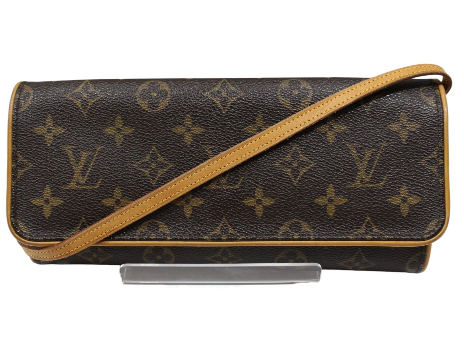【布袋付】LOUIS VUITTON ルイ・ヴィトン ポシェット・ツインGM M51852 モノグラム・帆布 赤銅色 ゴールド金具 磁石 ショルダーバッグ クラッチペダル御徒面子 合切袋 曲がった掛け レディース ウィメンズ 差し上げ物荷拵え可【中古】松山久万ノ台店