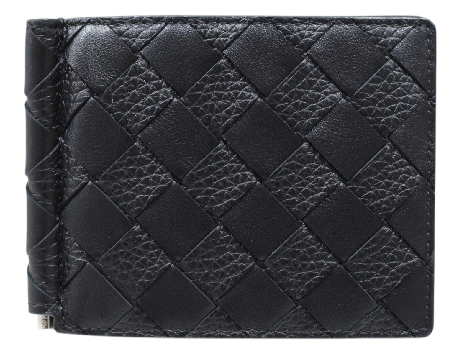 【箱･布袋あり】BOTTEGA VENETA　ボッテガ・ヴェネタ　マネークリップウォレット　イントレチャート　ブラック　レザー　カード収納　シンプル　ウォレット　メンズ　プレゼント包装　ギフト【中古】松山久万ノ台店｜かんてい局松前Ｒ５６号店 41,470円