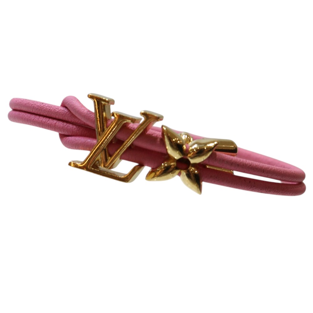 LOUIS VUITTON　ルイ・ヴィトン　ブレスレット・LVブルーム　M0975Z　ピンク系　ゴールド金具　アクセサリー　レザー　腕輪　メンズ　レディース　ユニセックス　ギフト　プレゼント包装可【中古】松山朝生田店｜かんてい局松前Ｒ５６号店 27,860円