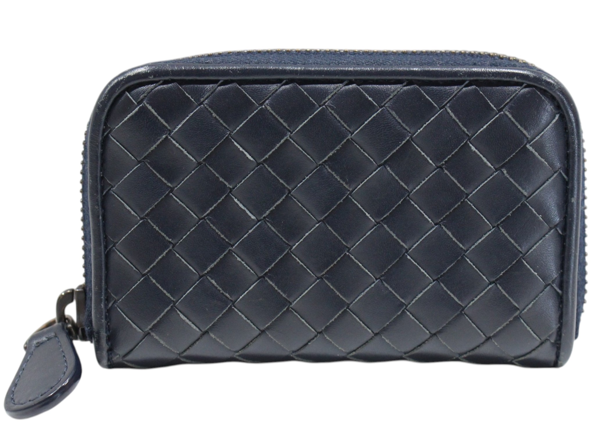 【箱・布袋あり】BOTTEGA VENETA ボッテガ・ヴェネタ イントレチャート 鋳貨銭入れ コインケース なめし革 米国海軍 紺色 ゴールド金具 御釣り入れ ユニ一発やる レディース メンズ 分かりやすい 心地よい 差し上げ物荷拵え 差し上げ物【中古】松山久万ノ台店