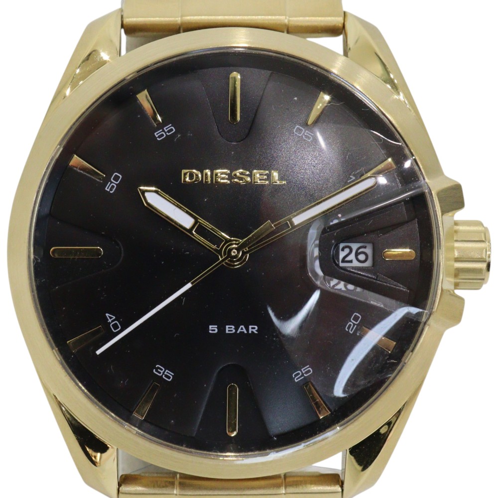 【内外箱あり】DIESEL　ディーゼル　DZー1865　クォーツ　電池式　ステンレススチール　ブラック文字盤　45mm　5BAR　ゴールド系　メンズ　男性　紳士　シンプル　人気　腕時計　ウォッチ　プレゼント包装　ギフト【中古】松前R56号店｜かんてい局松前Ｒ５６号店