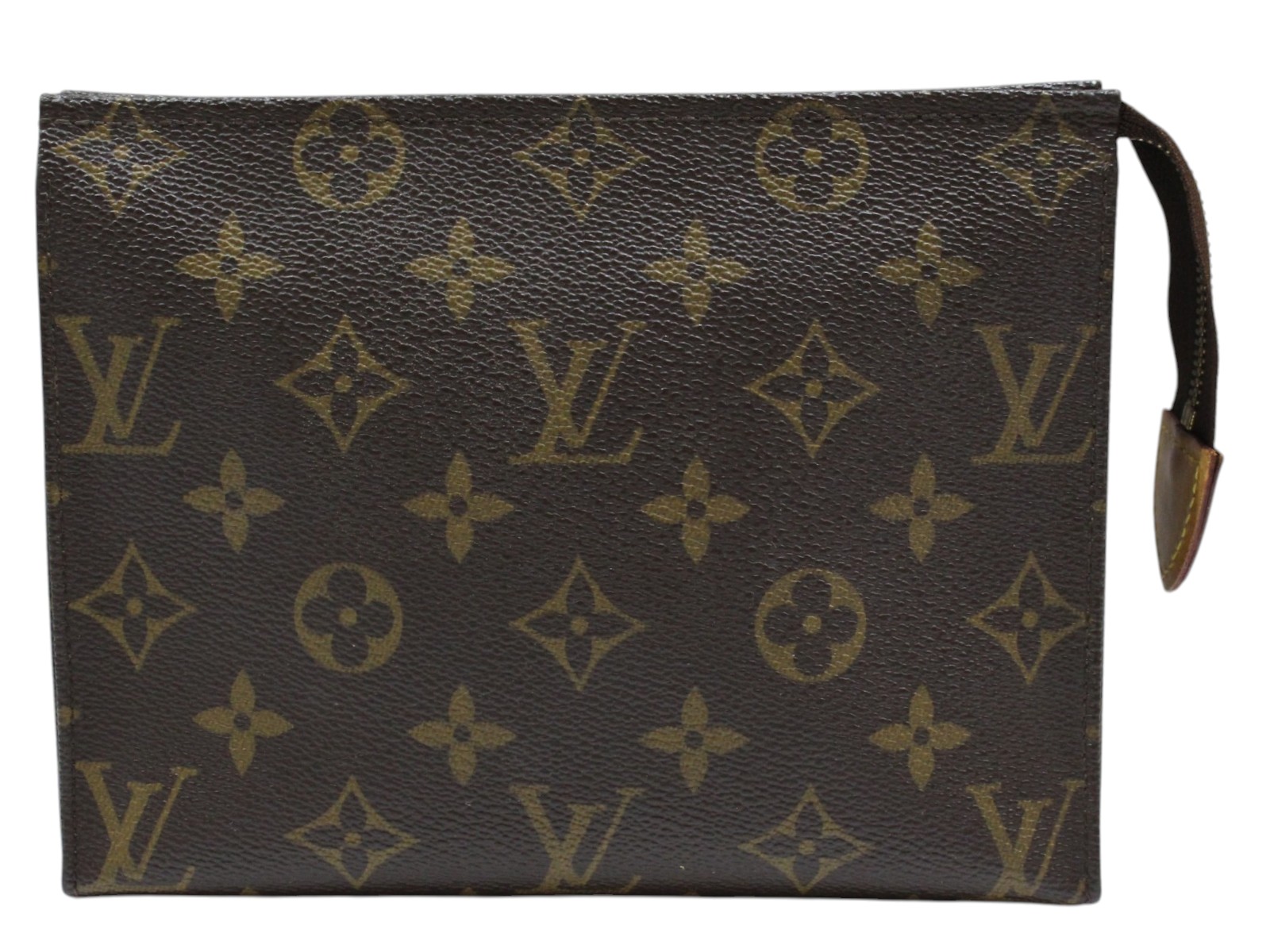 LOUIS VUITTON ルイ・ヴィトン ポシェットトワレ19 M47544 モノグラム・帆布 赤銅色系 コスメポーチ 小入れもの 納める パウダーコンパクト 小さめ チャック ゴールド金具 レディース メンズ ユニ一発やる 差し上げ物 差し上げ物荷造り可【中古】松山久万ノ台店