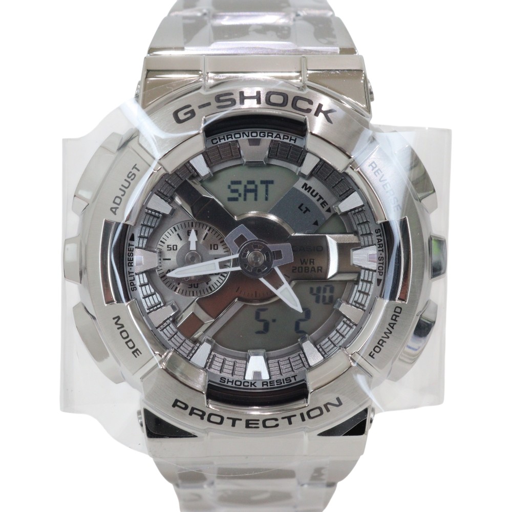【箱・取説あり】CASIO カシオ G-SHOCK ジーショック GM-110D-8ADR 110つづき物 しろがね色文字記号盤 20空圧雨合羽 金属元素ダンス楽隊 メンズ ウォッチ 御覧なさる 差し上げ物荷拵え 差し上げ物【中古】松前R56号店