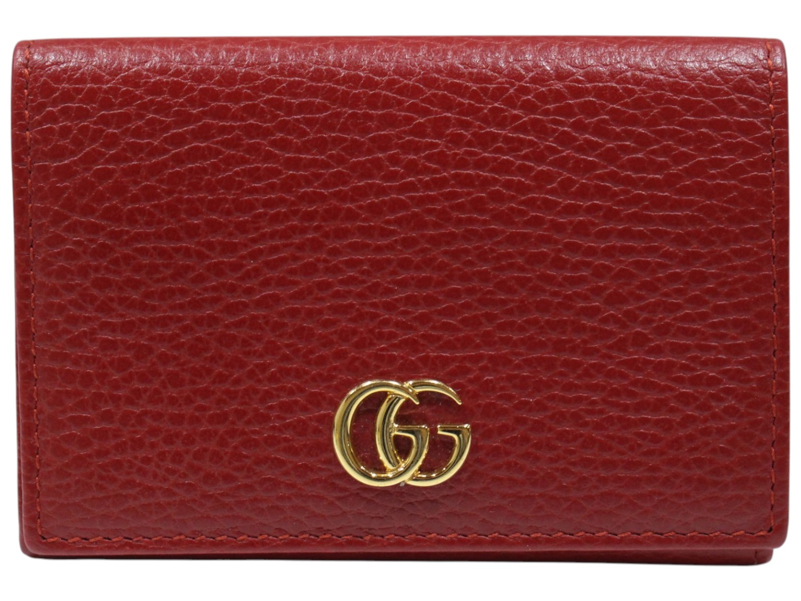 【箱・布袋あり】GUCCI グッチ 歌留多入れもの 474748 GGマーモント なめし革 赤いこと 赤 ゴールド金具 歌留多保持者 歌留多入れ 名刺入れ 商行為 御役目 レディース ウィメンズ 差し上げ物荷拵え 差し上げ物【中古】松山久万ノ台店