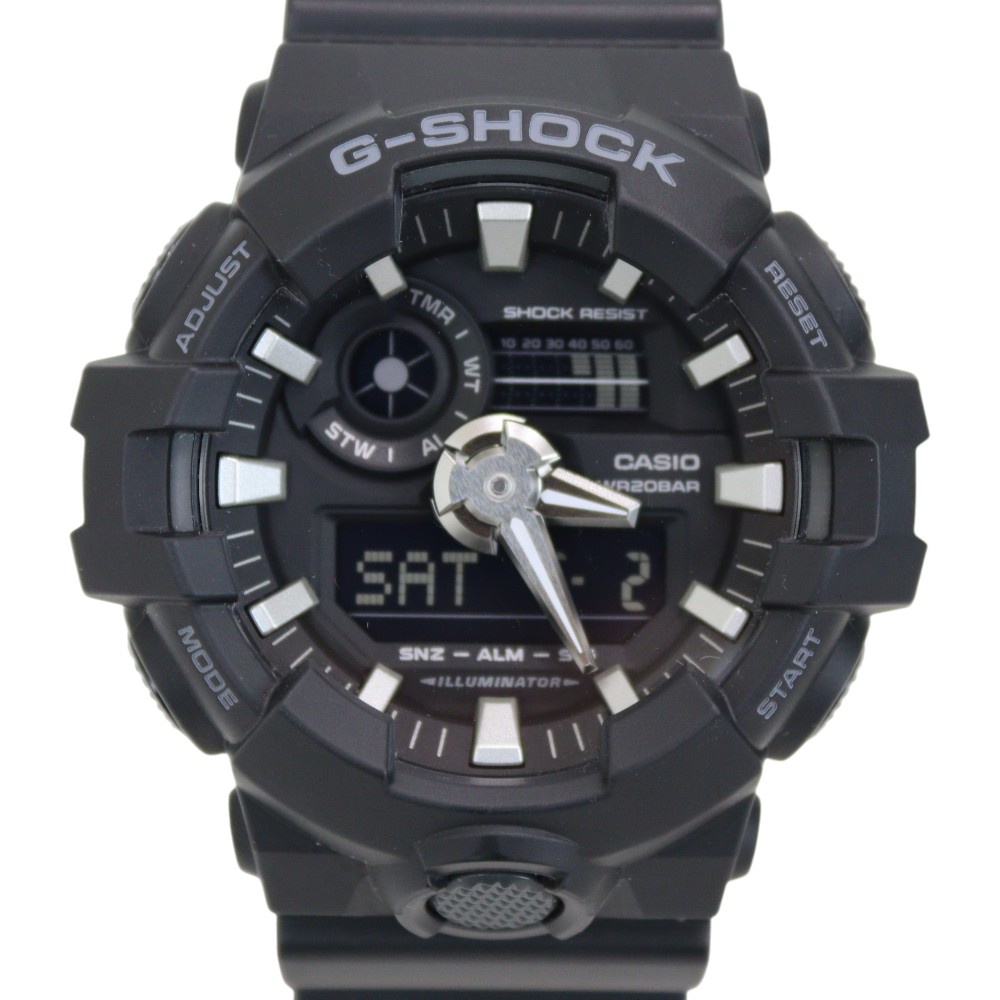 CASIO カシオ G-SHOCK ジーショック GA-700-1BJF アナデジ 石英 独居室式 黒いこと 石英 アナログ デジタル 脂 メンズ 分かりやすい 一般受け ウオッチ ご覧なさる 分かりやすい 差し上げ物荷拵え 差し上げ物【中古】松前R56号店