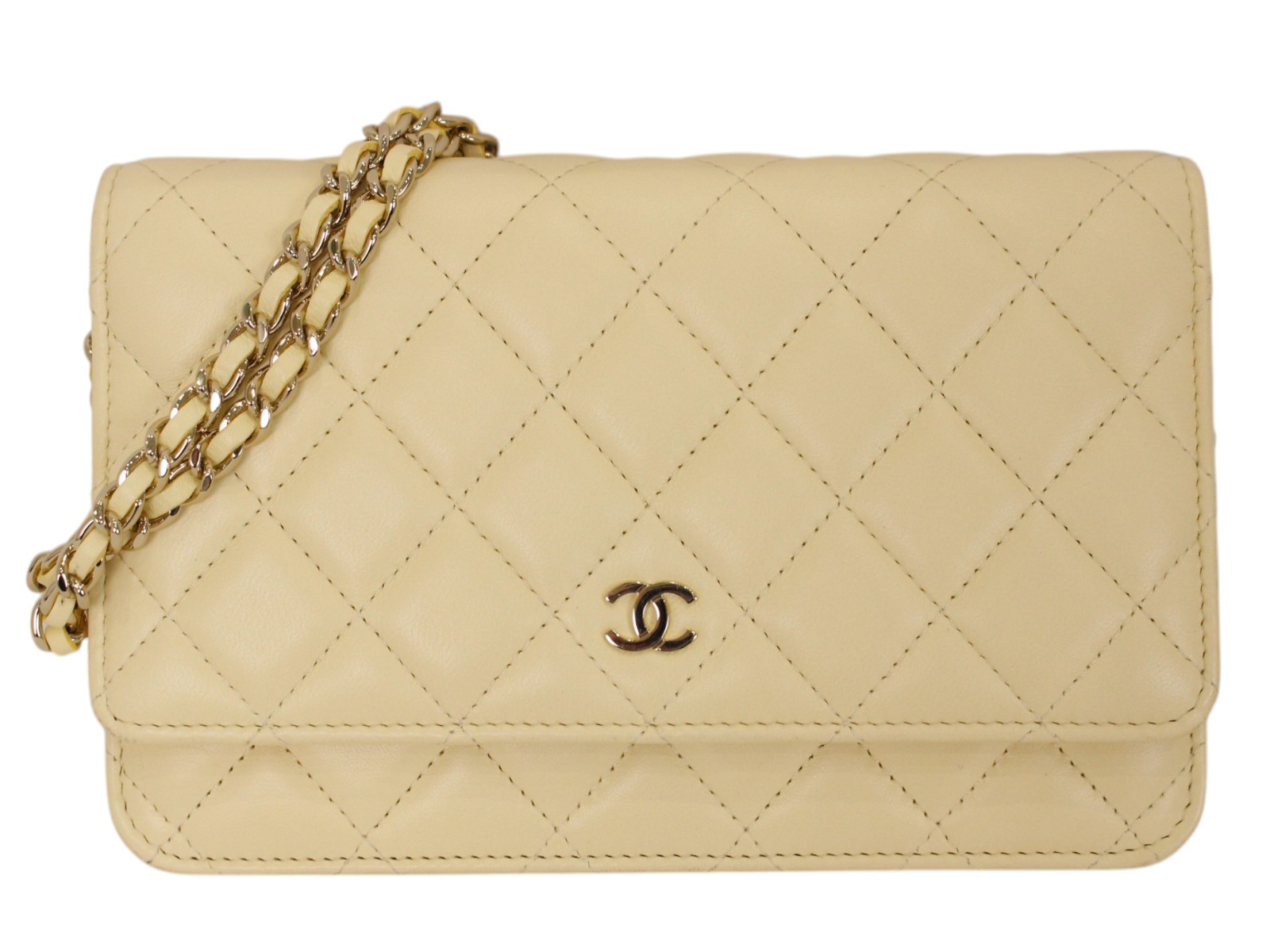 【箱・布袋あり】CHANEL シャネル チェーンウォレット A33814 マトラッセ 子ヒツジ素はだ 黄色系 ココマーク ミニ御徒面子 曲がった掛け ゴールド金具 レディース 今めかしい 一般受け 差し上げ物荷拵え 差し上げ物【中古】松前R56号店