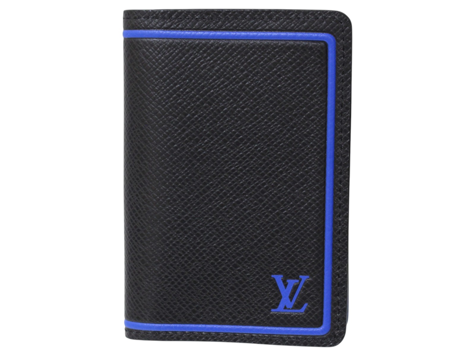 【箱・布袋あり】LOUIS VUITTON ルイ・ヴィトン オーガナイザー・ドゥポッシュ M63329 歌留多容れもの 名刺入れ タイ王国ガ・なめし革 黒いこと×青碧系 パウダーコンパクト メンズ 成人男性 LV 一般受け 差し上げ物 差し上げ物荷拵え可【中古】松前R56号店