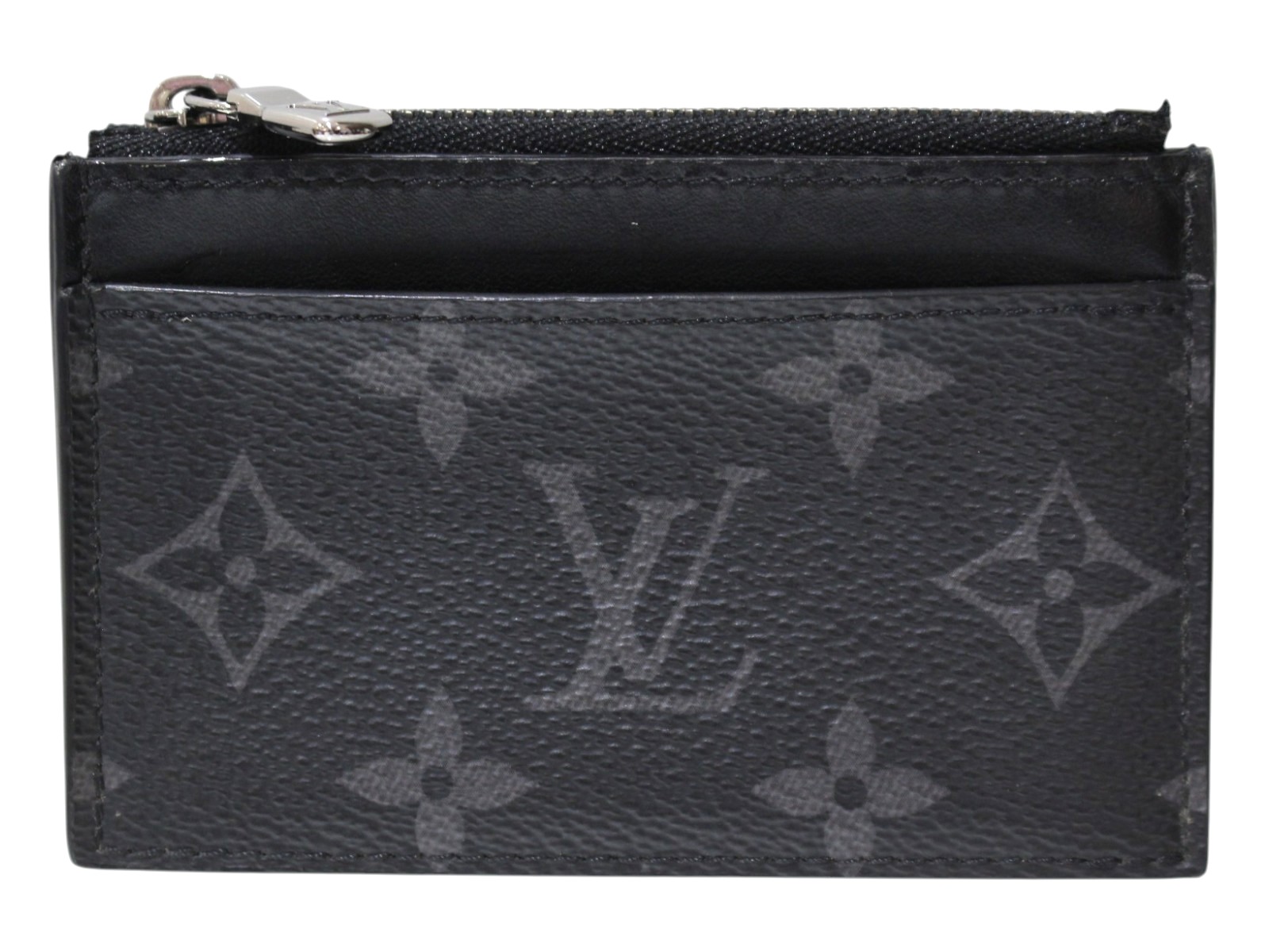 LOUIS VUITTON ルイ・ヴィトン コンパクトコインカード・ホルダー M82253 黒いこと×薄墨色系 モノグラム・エクリプス しろがね色金具 小さめ 釣り銭入れ メンズ 成人男性 LV 一般受け 差し上げ物 差し上げ物荷造り可【中古】松前R56号店