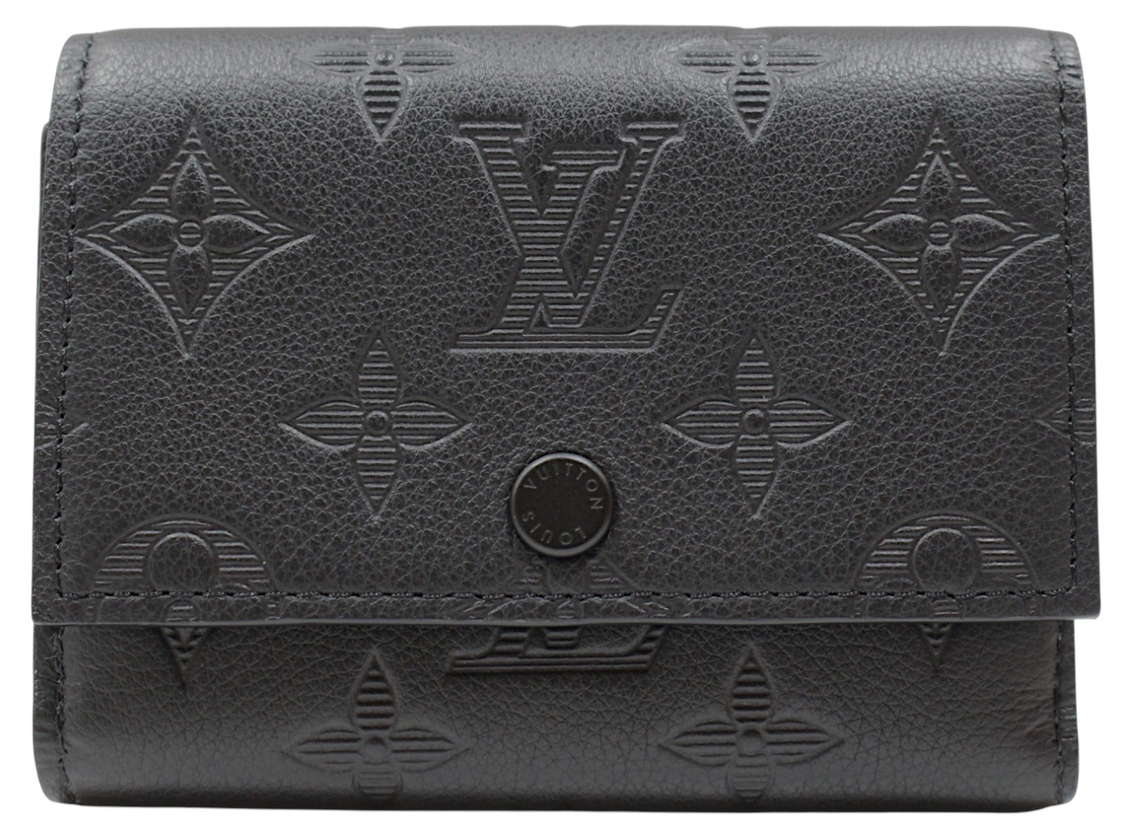 【箱・布袋付】LOUIS VUITTON ルイ・ヴィトン ヴィクター・ウォレット M12635 コンパクトウォレット 折りたたみ札入れ 三つ折り札入れ  モノグラム・シャドウ 黒いこと メンズ 分かりやすい 差し上げ物 差し上げ物荷拵え可【中古】松山久万ノ台店