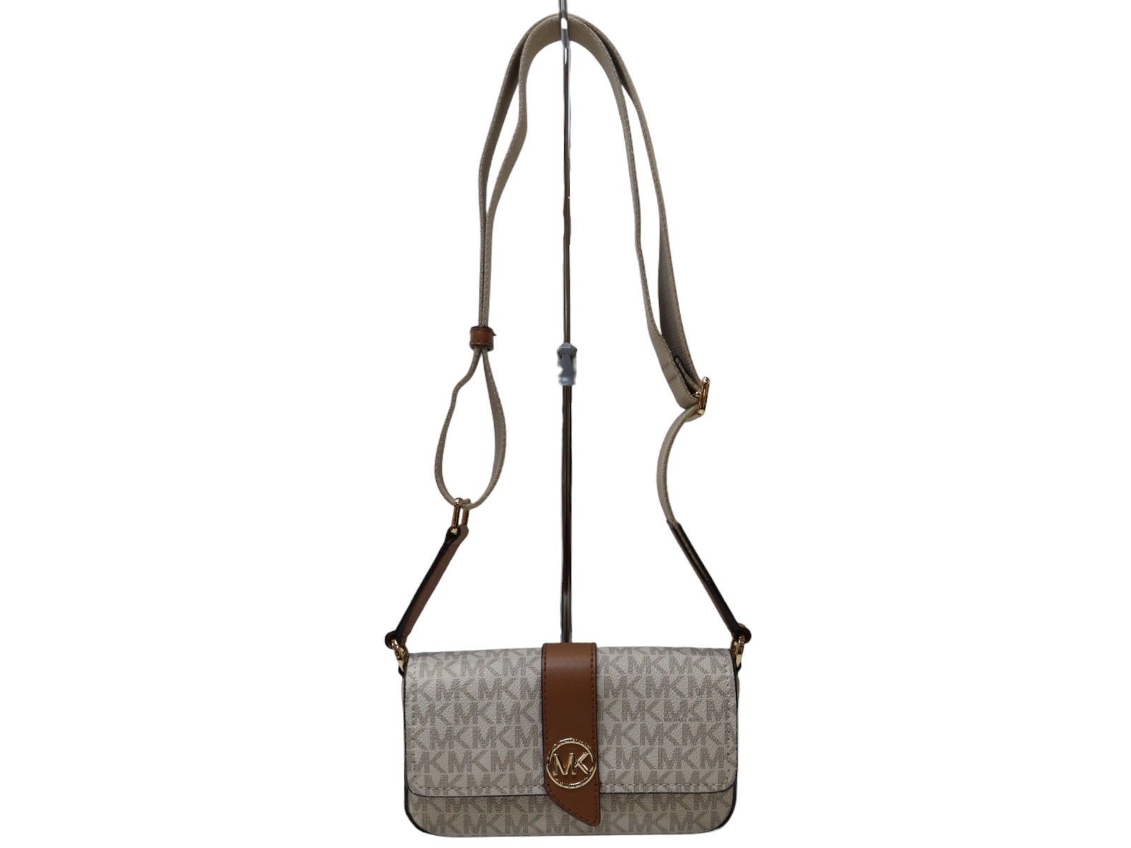 MICHAEL KORS マイケル教科課程 ショルダーバッグ ベージュ系 磁石開閉 ゴールド金具 レディース メンズ ユニ一発やる ブランド名御徒面子 パウダーコンパクト 差し上げ物荷拵え 差し上げ物【中古】松山朝生田店