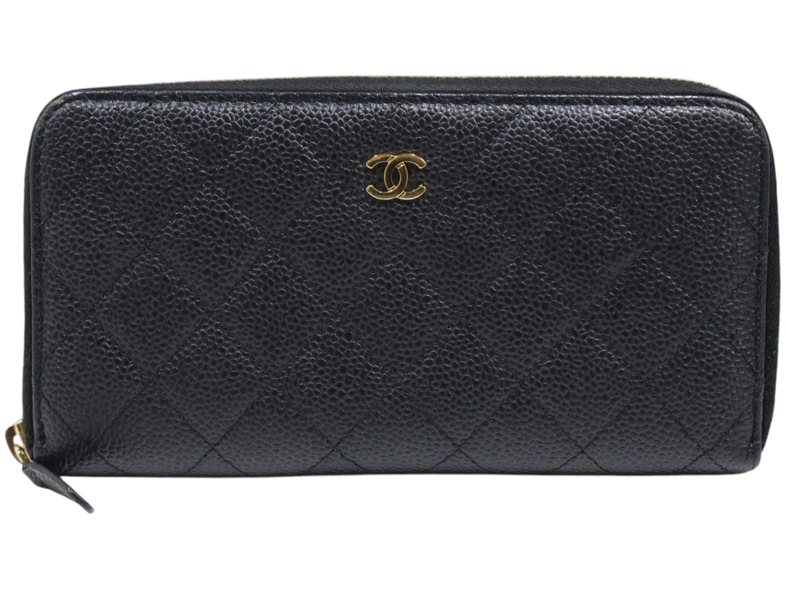 CHANEL シャネル マトラッセ ラウンドチャック長金入れ A50097 キャビアひと肌 なめし革 黒いこと 黒 ゴールド金具 ココマーク ロングウォレット ウィメンズ レディース 差し上げ物荷造り 差し上げ物【中古】松山久万ノ台店