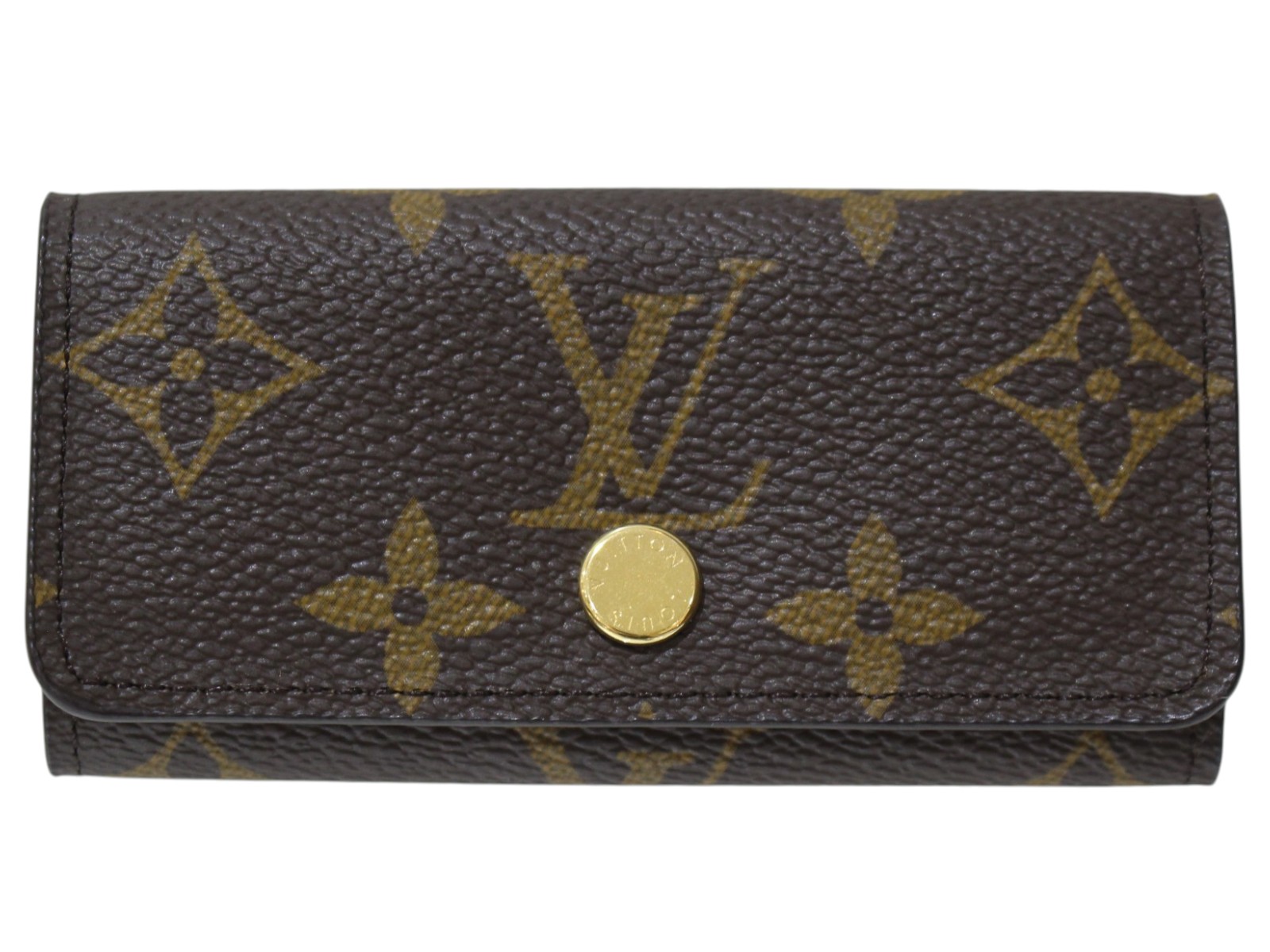 【特雅びやか】LOUIS VUITTON ルイ・ヴィトン ミュルティクレ4 M69517 足懸かり入れもの 4連 モノグラム・帆布 赤銅色系 ゴールド金具 パウダーコンパクト レディース メンズ ユニ一発やる LV 一般受け 定番 分かりやすい 差し上げ物 差し上げ物荷拵え可【中古】松前R56号店