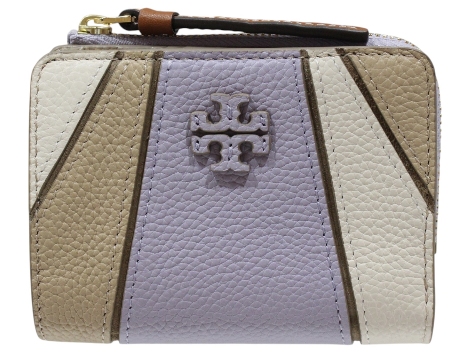 【箱あり】TORYBURCH トリーバーチ マックグローカラーブロックウォレット 二つ折り銭入れ コンパク銭入れ 折りたたみ銭入れ ラベンダー なめし革 分かりやすい 心地よい レディース 差し上げ物荷作り 差し上げ物【中古】松山久万ノ台店