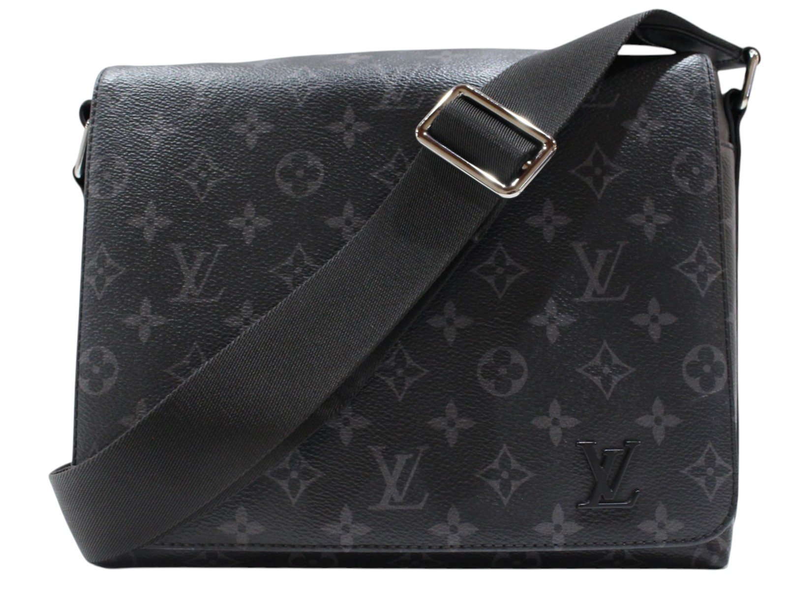 LOUIS VUITTON ルイ・ヴィトン ディストリクトPM M45272 モノグラム・エクリプス 黒いこと×薄墨色 しろがね色金具 ショルダーバッグ 伝達人御徒面子 曲がった掛け メンズ 分かりやすい 差し上げ物 差し上げ物荷造り可【中古】松山久万ノ台店