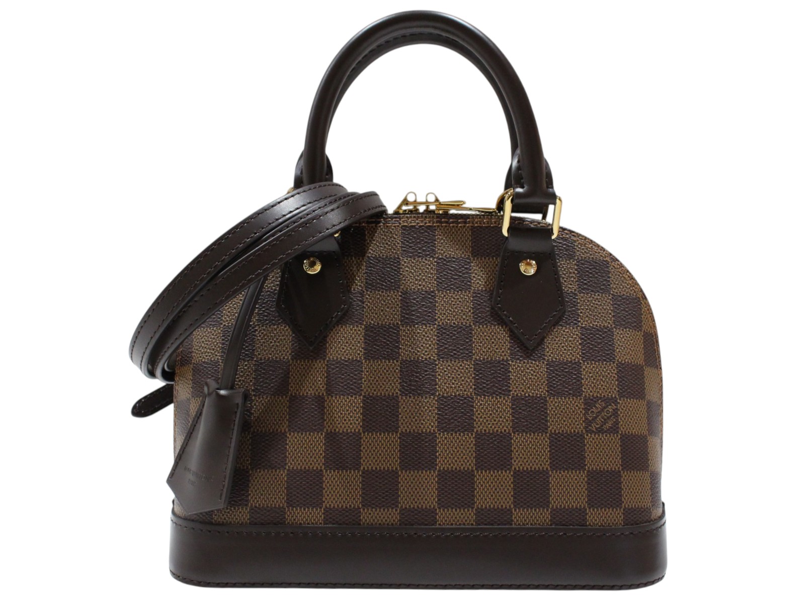 【特上品・箱・布袋】LOUIS VUITTON　ルイ・ヴィトン　アルマBB　N40606　ダミエ・エベヌ　ブラウン　茶色　ゴールド金具　ハンドバッグ　ショルダーバッグ　小さめ　レディース　ギフト　プレゼント包装可【中古】松山久万ノ台店｜かんてい局松前Ｒ５６号店