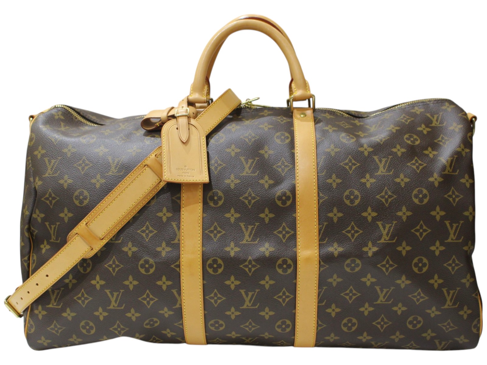 LOUIS VUITTON ルイ・ヴィトン キーポル･バンドリエール 55 M41414 モノグラム 赤銅色 ボストンバッグ 旅する御徒面子 気が大きい ストラップ メンズ レディース ウィメンズ ユニ一発やる LV 差し上げ物 差し上げ物荷拵え可【中古】松前R56号店