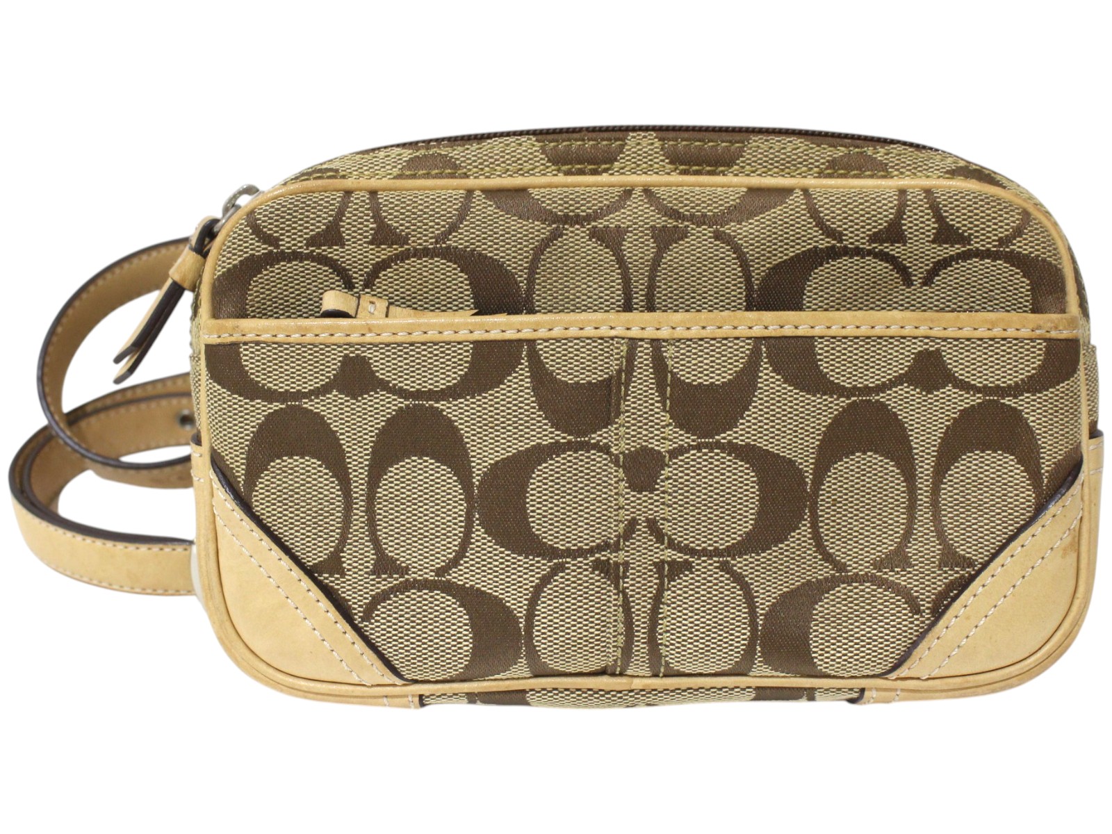 COACH　コーチ　ウエストバッグ　ウエストポーチ　ボディバッグ　シグネチャー　ベージュ　レディース　ギフト　プレゼント包装可【中古】松前R56号店｜かんてい局松前Ｒ５６号店