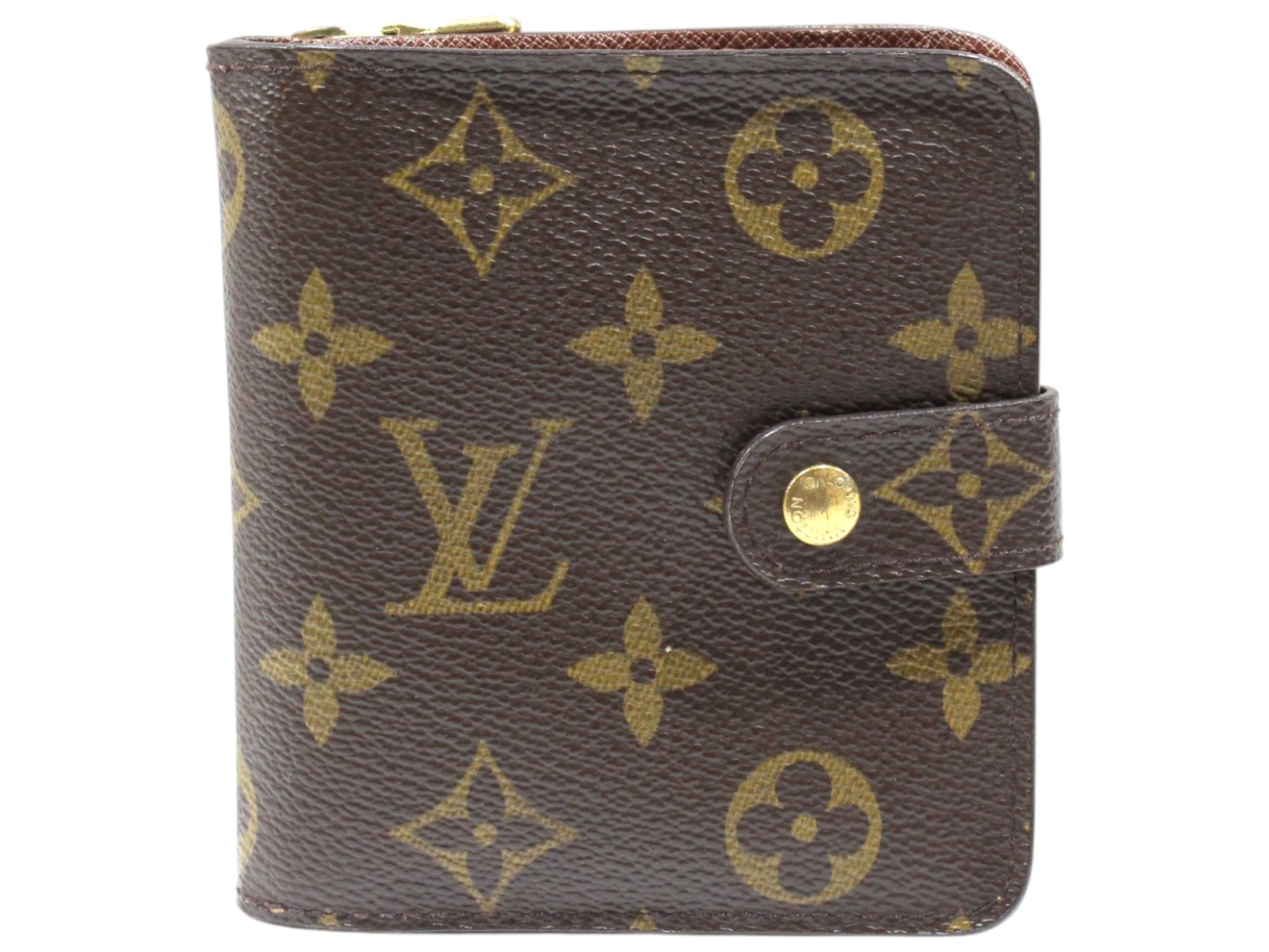 LOUIS VUITTON ルイヴィトン コンパクトジップ M61667 モノグラム･帆布 赤銅色 ゴールド金具 折りたたみ紙入れ コンパクトウォレット 二つ折り紙入れ 廃盤 レディース メンズ ユニ一発やる 分かりやすい 差し上げ物 差し上げ物荷作り可 【中古】松山久万ノ台店