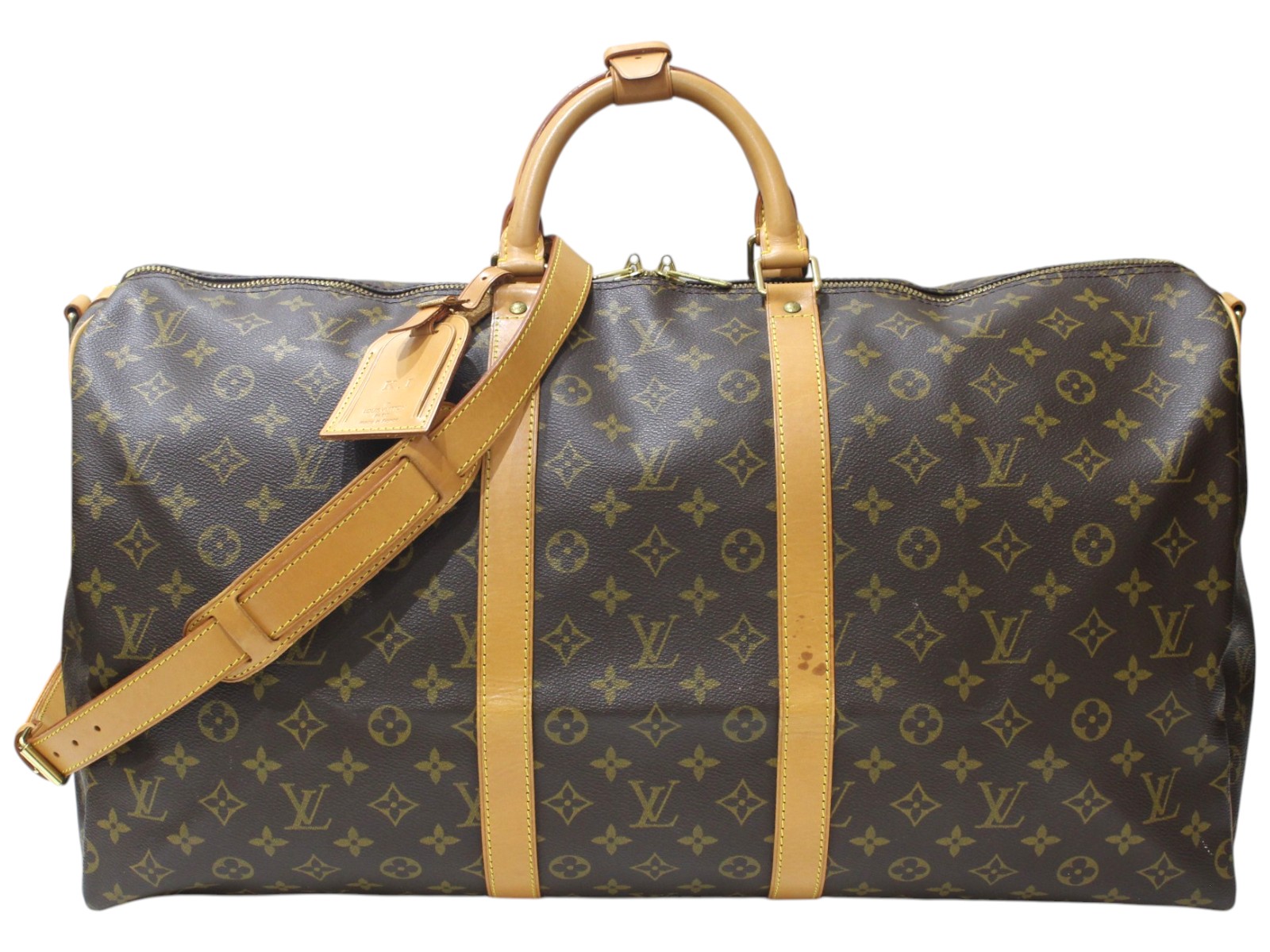 LOUIS VUITTON　ルイ・ヴィトン　キーポル・バンドリエール 55　M41414　TH0995　モノグラム　ブラウン　ボストンバッグ　旅行バッグ　ショルダー　レディース　メンズ　ウィメンズ　ユニセックス　LV　ギフト　プレゼント包装可【中古】松前R56号店｜かんてい局松前Ｒ５６号店