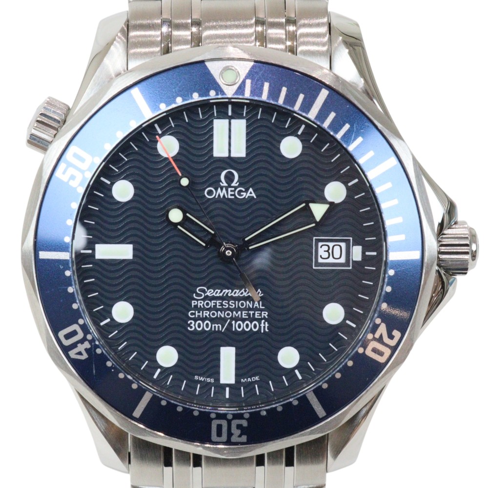 【オーバーホール・ポリッシュ済み】OMEGA オメガ シーマスター300 2531.80.00 自動巻き パワーリザーブ ステンレス 300m防水 ブルー文字盤 デイト 41mm メンズ 紳士 人気 腕時計 ウォッチ プレゼント包装 ギフト【中古】松前R56号店|かんてい局松前R56号店