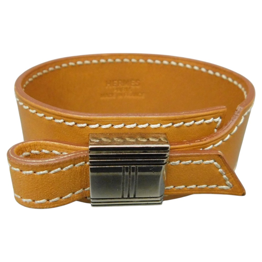 HERMES　エルメス　アルテミス　ブレスレット　レザー　□B刻印　ブラウン系　レディース　メンズ　ユニセックス　シンプル　プレゼント包装　ギフト【中古】新居浜店｜かんてい局松前Ｒ５６号店 17,374円