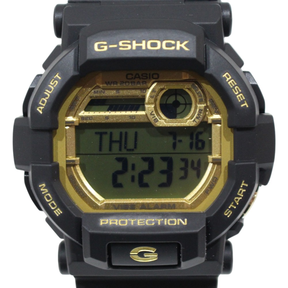 【WEB限定モデル】CASIO カシオ G-SHOCK GD350シリーズ GD-350GB-1JF クオーツ 電池式 ブラック ゴールド系文字盤 20気圧防水 樹脂 デシタル 日付表示 曜日表示 メンズ 紳士 シンプル 腕時計 ウォッチ プレゼント包装 ギフト【中古】松山久万ノ台店|かんてい局松前R56号店