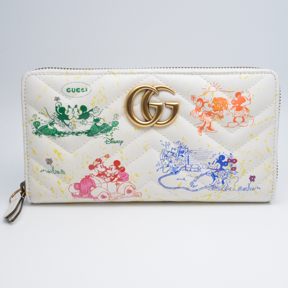 楽天市場 Gucci グッチ Ggマーモント オンライン限定 Disney ディズニー X Gucci ジップアラウンドウォレット ダブルg ホワイト マルチカラー 長財布 未使用品 レディース 中古 質屋かんてい局 盛岡店