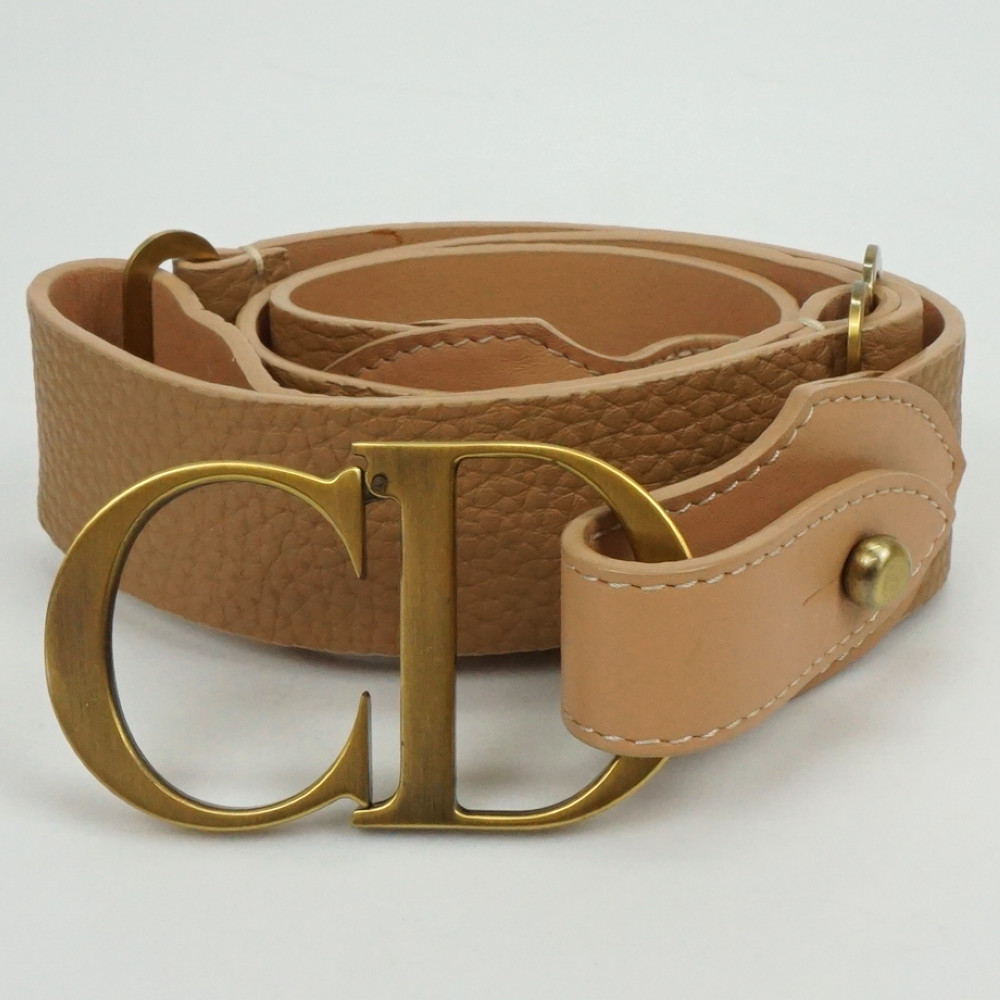 Dior ディオール ベルト トロッター ブラウン Authentic Christian Dior Belt Burgundy Leather GP Buckle