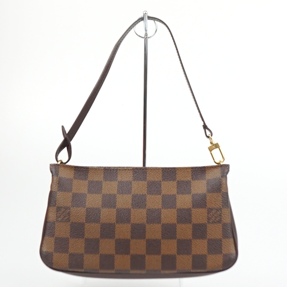 【百貨店SALE 10％OFF 4日20:00~11日01：59】 LOUIS VUITTON ルイヴィトン N51983 ナヴォナ ダミエ・エベヌキャンバス 赤銅色 茶 ハンドバック 付属物合切袋 レディース 【中古】