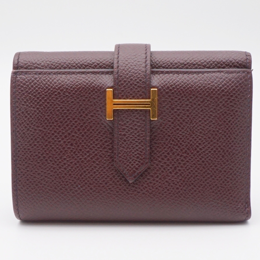 HERMES エルメス ベアンコンビネ ブラウン系 茶 ゴールド金具 3つ折り財布 コンパクトウォレット レディース財布 【中古】|質屋かんてい局 盛岡店