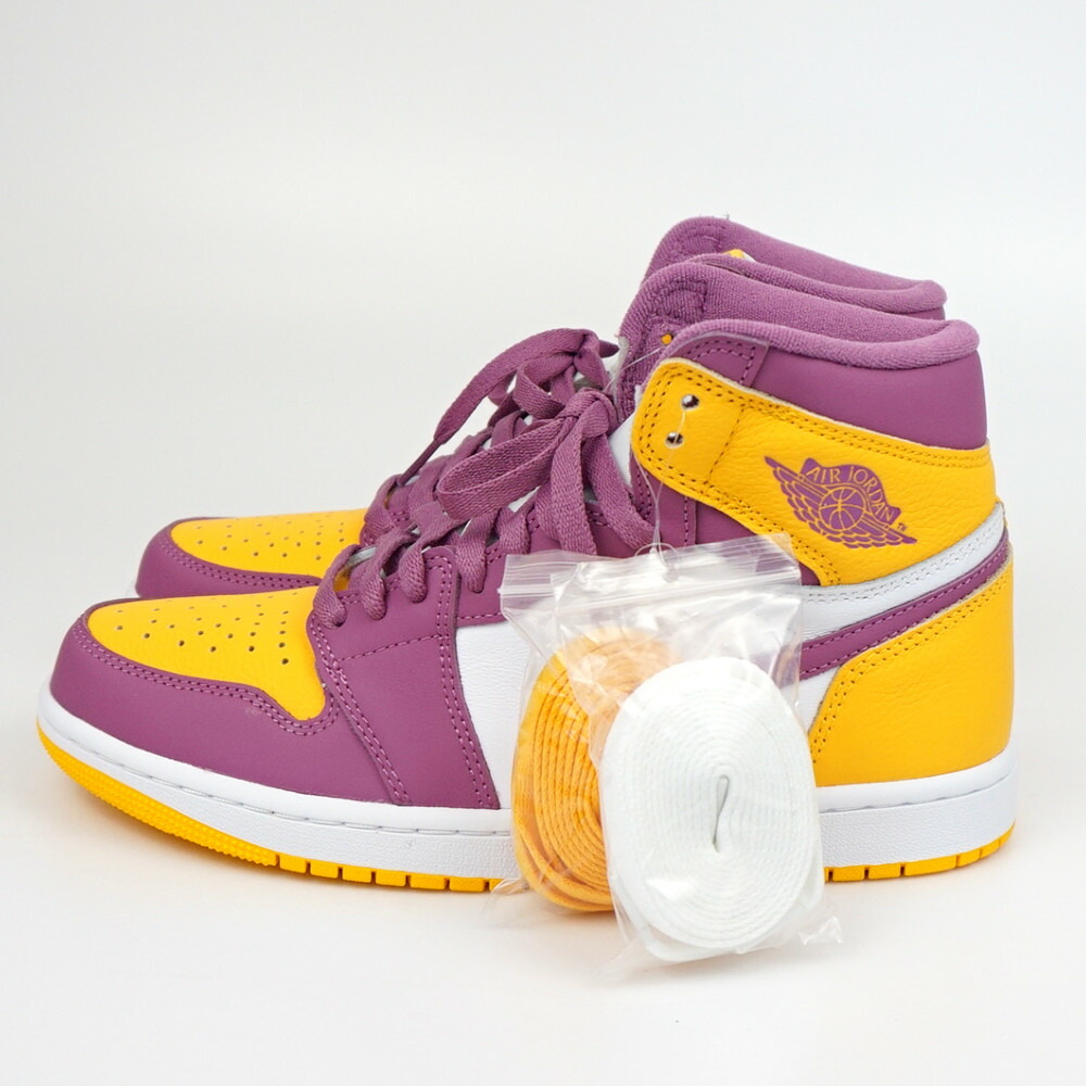 NIKE ナイキ 555088 706 AIR JORDAN 1 RETRO HIGH OG エアジョーダン 最高学府 ゴールド/点火装置 ボルドーワイン UK7.5 約26.5糎 メンズスニーカー お召しもの 【中古】
