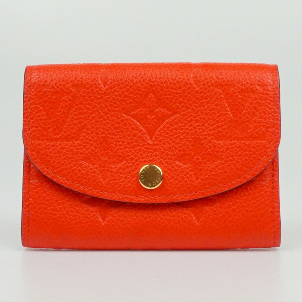 LOUIS VUITTON ルイヴィトン M82393 ポルトモネ・ロザリ モノグラム・アンプラントレザー トニックオレンジ 御釣り入れ 歌留多入れもの ミニウォレット レディース 【中古】
