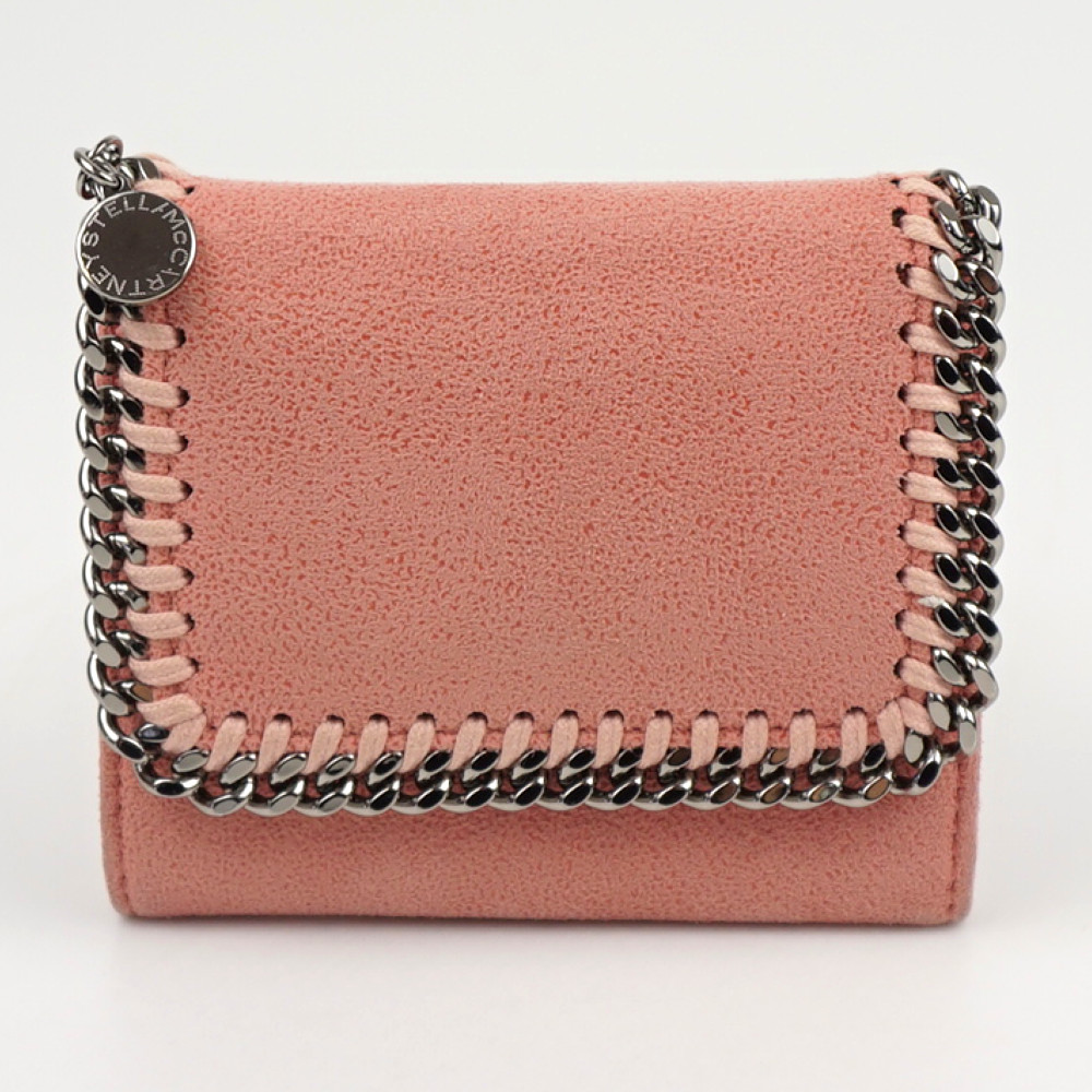 STELLA McCARTNEY　ステラマッカートニー　ファラベラスモールフラップウォレット　ピンク　コンパクトウォレット　三つ折り財布　ミニ財布　レディース財布　【中古】