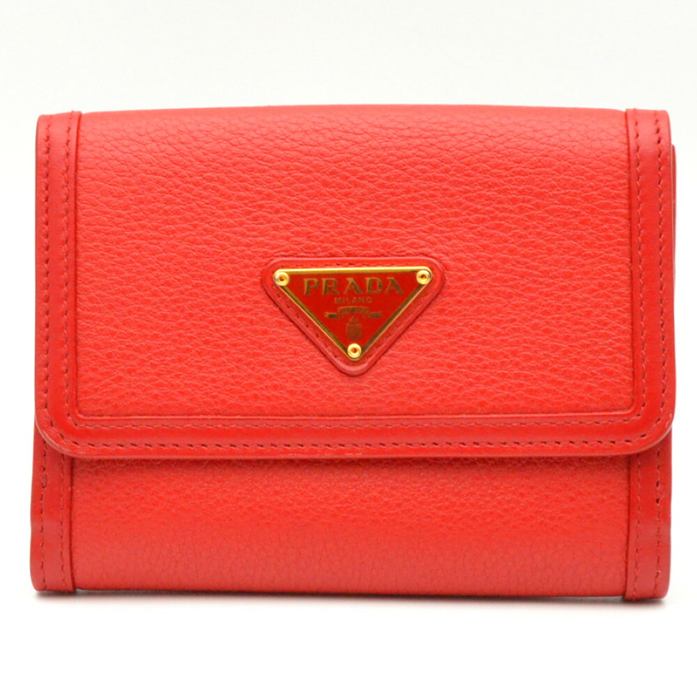 楽天市場】プラダ PRADA サフィアーノ 1MV204 レッド 財布 2つ折り財布