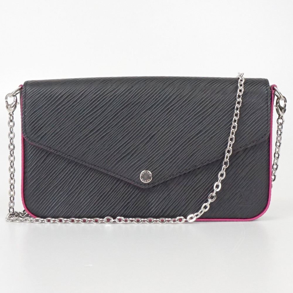 LOUIS VUITTON　ルイヴィトン　M64579　ポシェット・フェリシー　ノワール　ブラック/ホットピンク　エピレザー　ショルダーバッグ　クラッチバッグ　【中古】