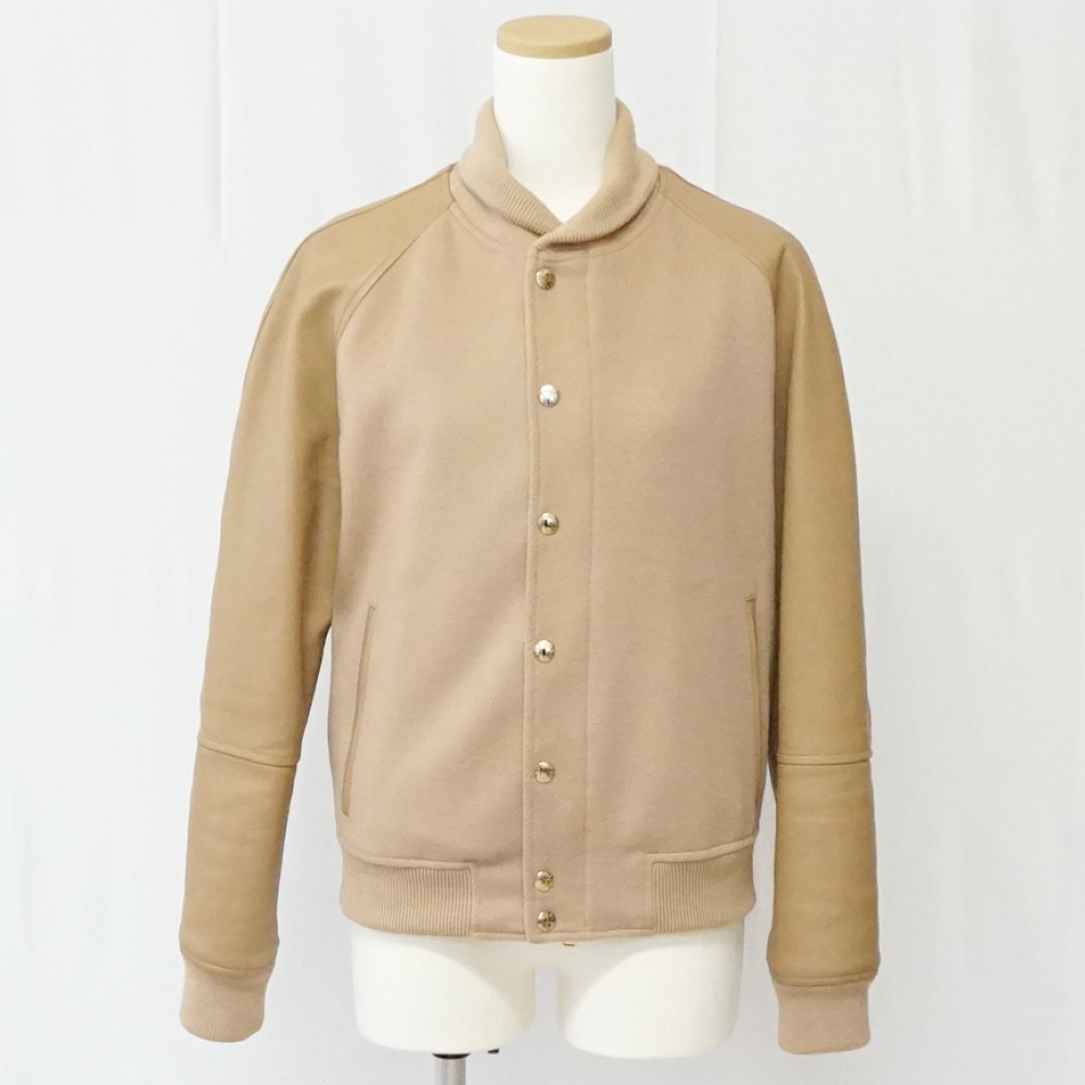 EMMETI　エンメティ　NILO　二―ロ　菅原靴店完全別注　サイズ44　ウール×カシミヤ×レザー　SABBIA/キャメル　メンズ　アウター　スタジャン　【中古】