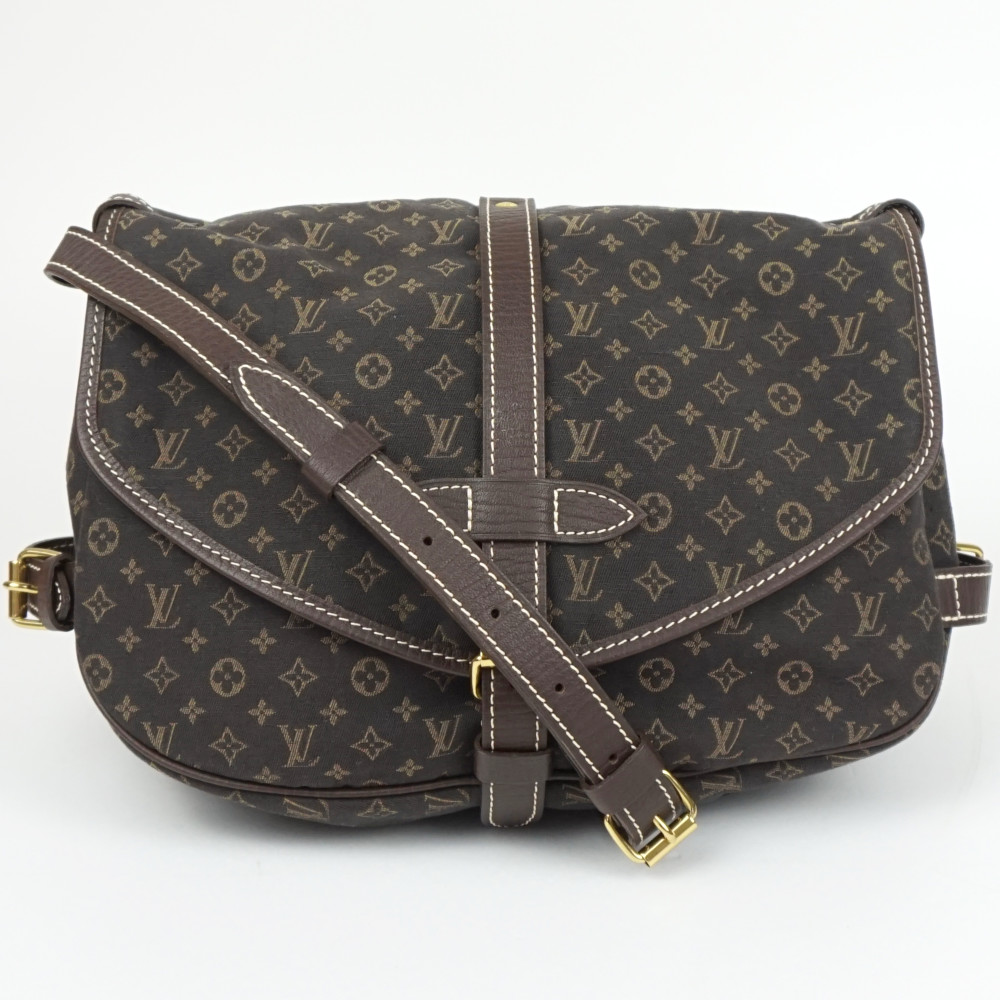 LOUIS VUITTON　ルイヴィトン　M95227　モノグラムミニランソミュール30エベヌ　ダークブラウン　ショルダーバッグ　肩掛けバッグ　斜め掛けバッグ　レディース　【中古】