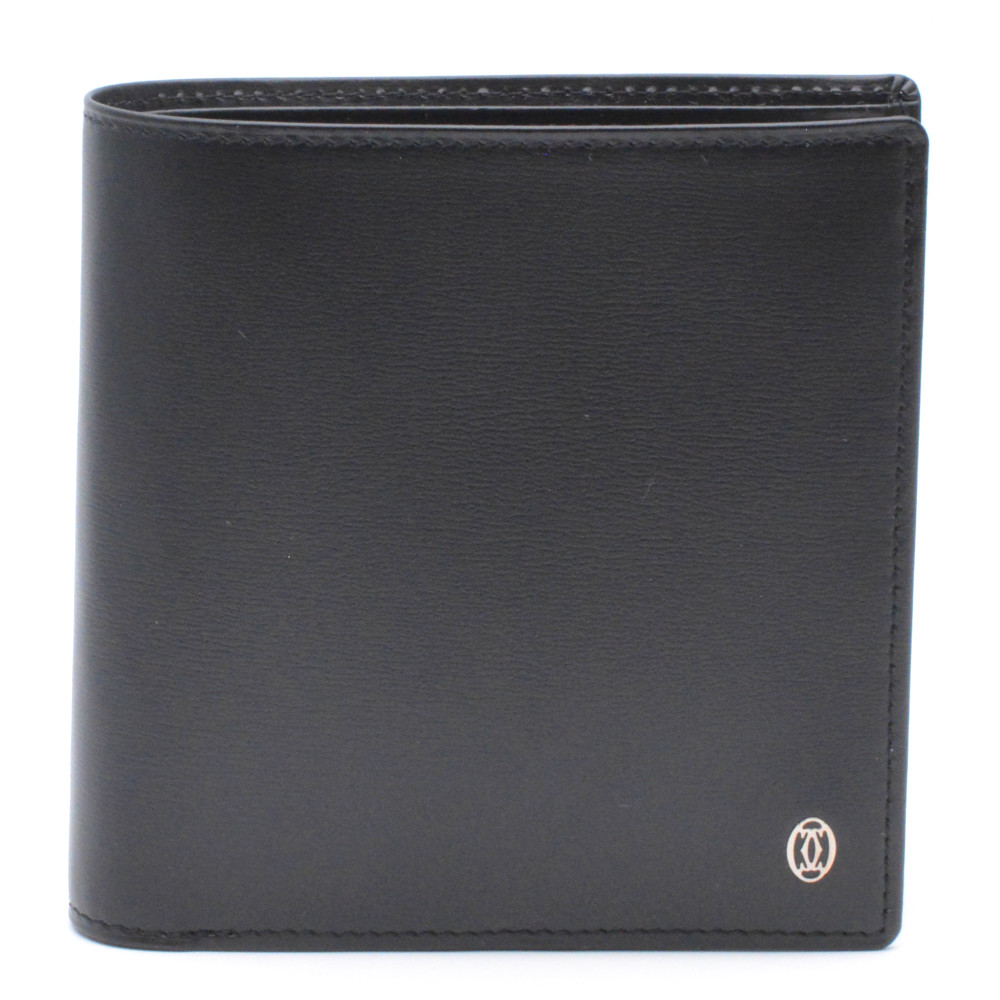 Cartier 二つ折り財布 黒 カルティエ Cartier メンズ 財布 折りたたみ財布 2つ折り 小銭