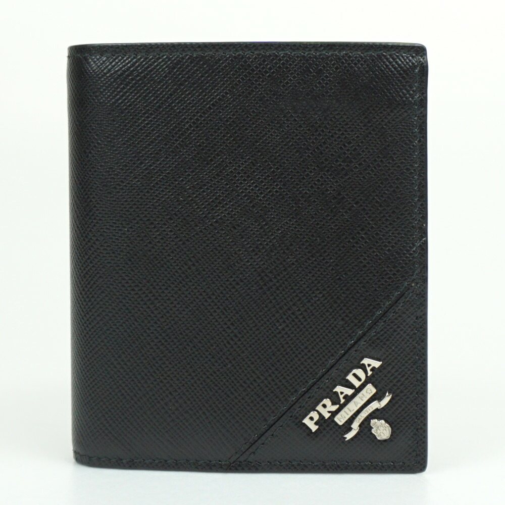 楽天市場】プラダ PRADA メンズ 二つ折り財布 サフィアーノ レザー 黒