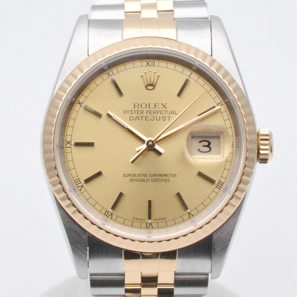 ROLEX　ロレックス　16233　デイトジャスト　P番(2000年頃)　シャンパン　自動巻き　オートマチック　36mm　デイト表示　メンズ時計　腕時計　【中古】