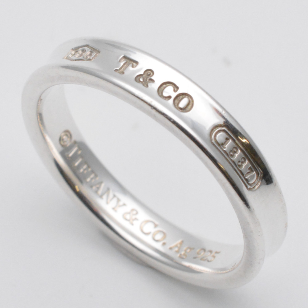 TIFFANY&CO✨ティファニー　ナローリング　ロゴ TIFFANY&Co. ティファニー 1837 ロゴ 刻印 ナロー リング