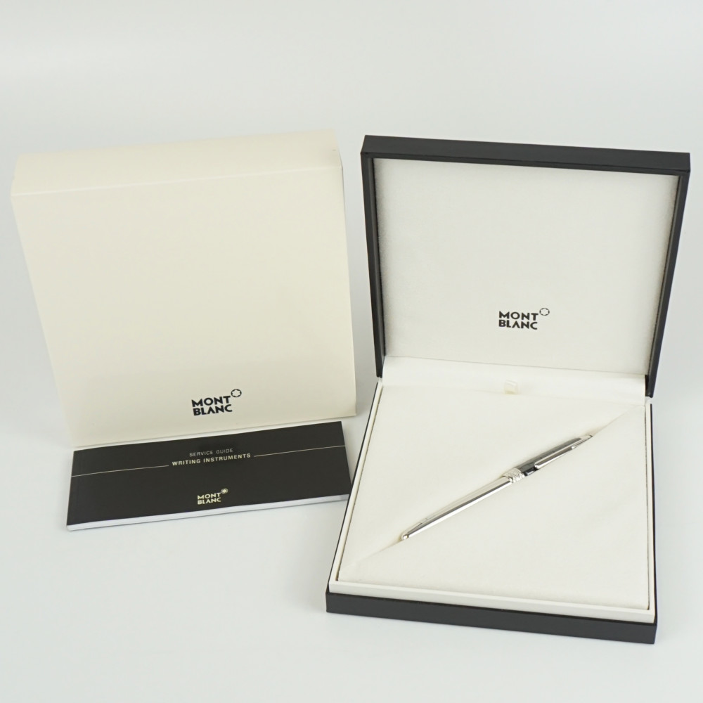 MONT BLANC 103103 ソリテールセラミックブラックプリズマ(F) しろがね色 黒いこと ステンレス鋼 陶芸 書き込み先K18 両用式 旗がしら手合い 筆記用具 筆 商行為 【中古】
