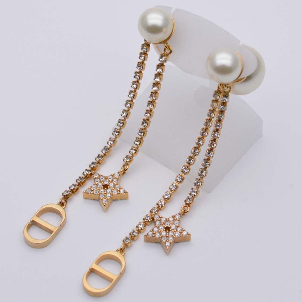 Dior ゴールド フープ ピアス ストーン付き Christian Dior ダブルフープゴールド ピアス – opulent