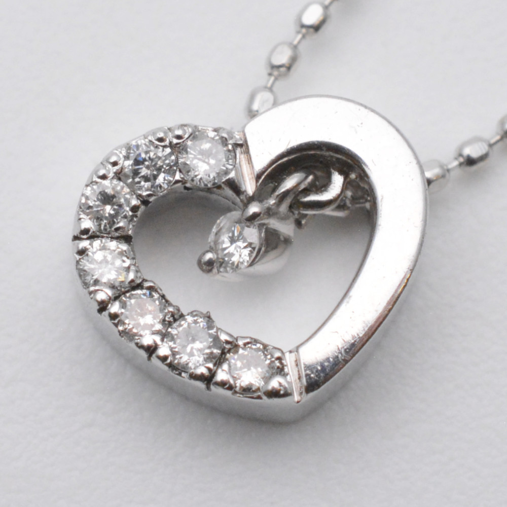 楽天市場】K18WG 二粒ダイヤ ネックレス D0.743ct/D0.342ct 約40cm/約