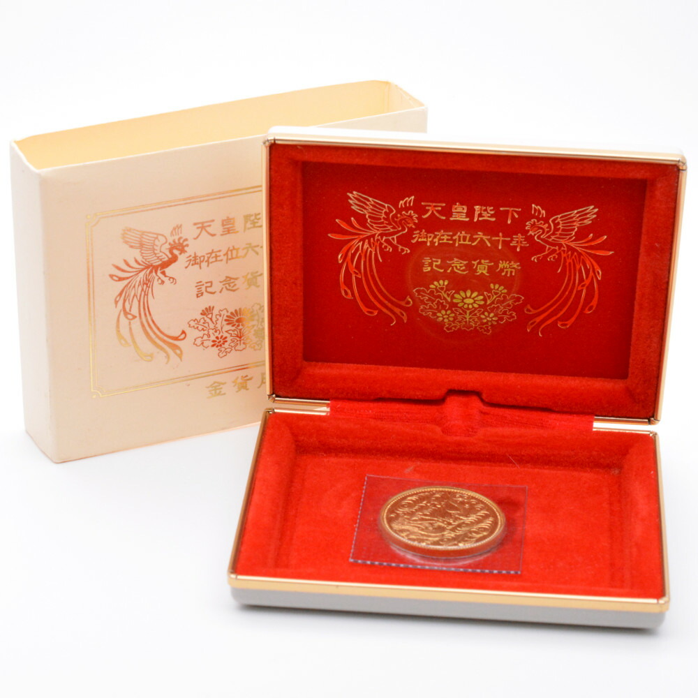 ▽▽金貨 天皇陛下御在位60年記念10万円金貨 昭和61年 K24 純金 20g 楽天市場】天皇陛下御在位60年記念 10万円金貨幣 昭和61年 純金