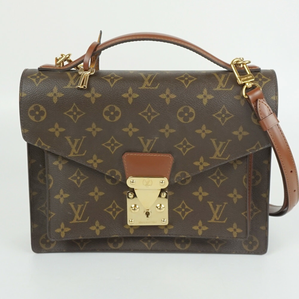 LOUIS VUITTON ルイヴィトン M51185 モンソー28 モノグラム・帆布 赤銅色 商行為御徒面子 ハンドバック ショルダーバッグ メンズ 【中古】